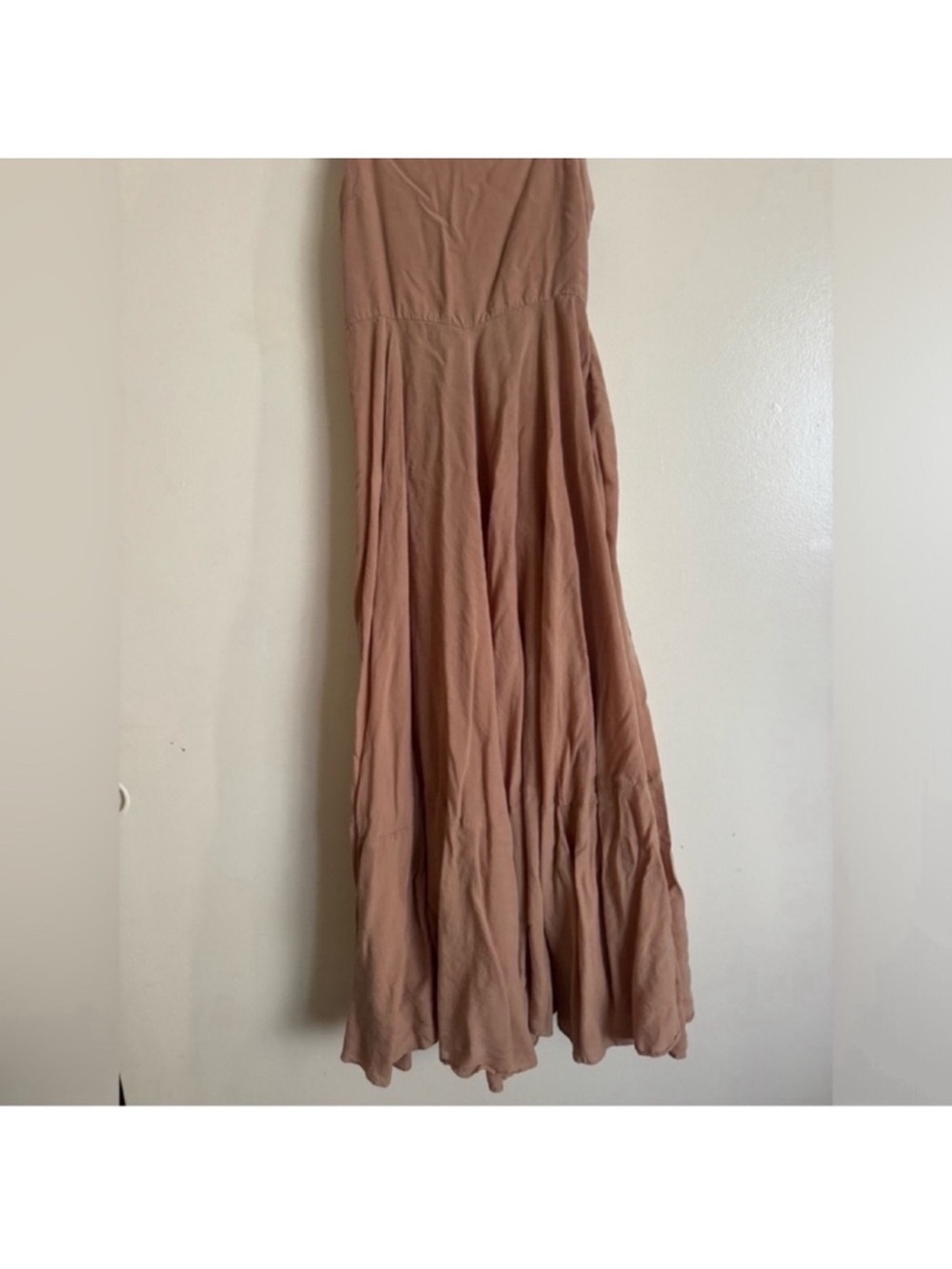 SWF Boutique Tan Brown Flowy Midi Dress S - Picture 4 of 6